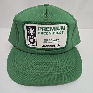 Vintage Agway Premium Green Diesel Foam Snapback Hat Lewisburg, PA